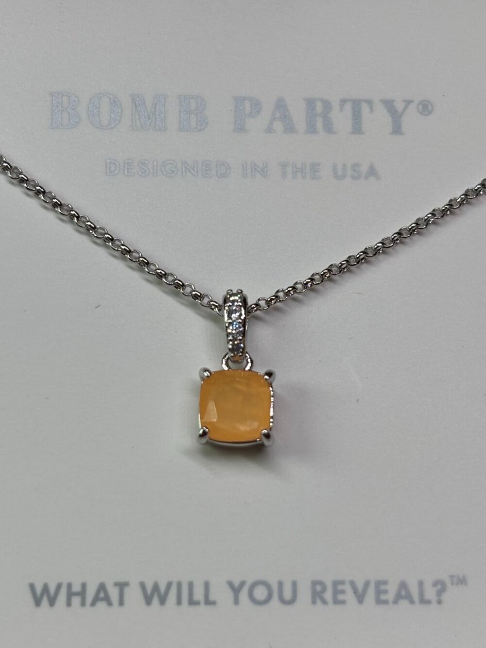 Bomb Party "Always A Good Time" Morganite Fused Genuine Quartz Luxury Drop Neck